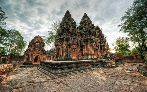 古庙，吴哥，柬埔寨