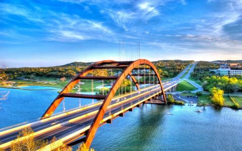 pennybacker_bridge，美国，奥斯汀，城市，loop360_bridge，德克萨斯州