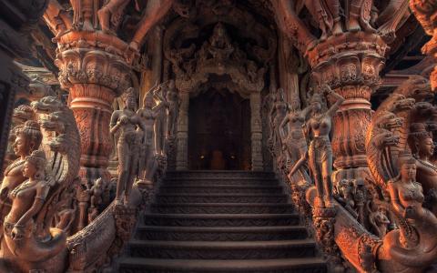 寺庙，入口，楼梯