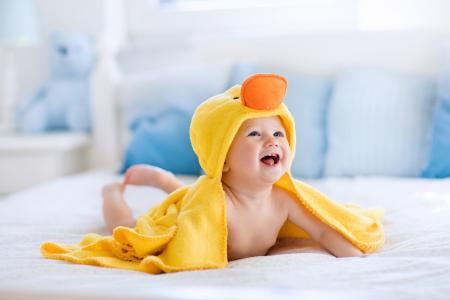 宝贝，宝贝，宝贝，喜悦，毛巾，小鸭