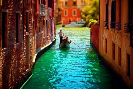 房子，意大利，威尼斯，运河，水