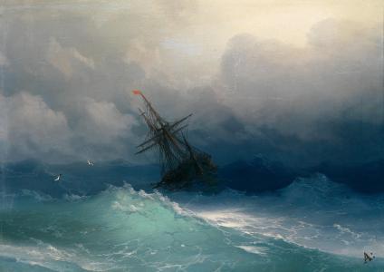 Aivazovsky，绘画，海，船舶，帆船