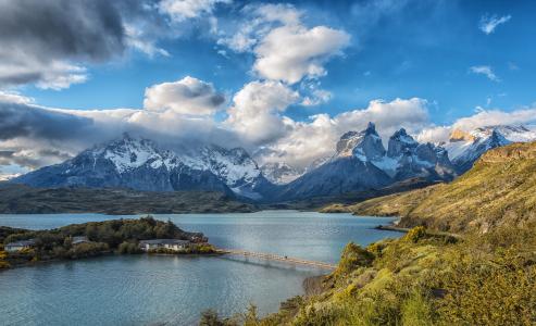 云，湖，托雷斯德尔潘恩，智利，性质