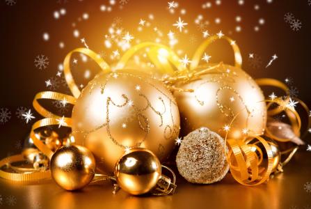 新年，圣诞节，新年，圣诞节，冬天，球，球，黄金，玩具，装饰，新年，装饰，假期