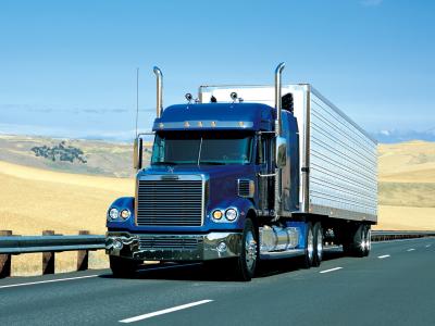 Freightliner，卡车，拖拉机，路，马车，美国，领域，道路