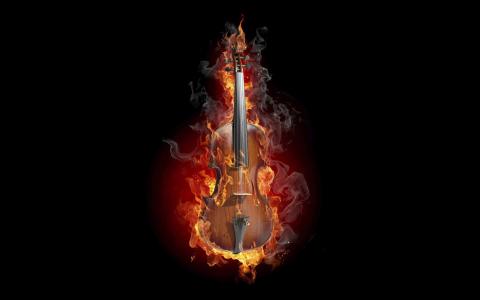 燃烧的小提琴Mac壁纸