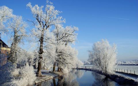 冬季风景乌得勒支荷兰Mac壁纸
