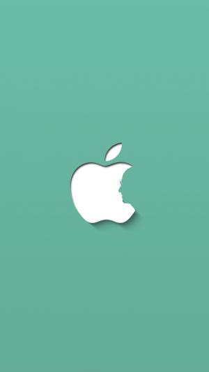 乔布斯苹果标志绿色iPhone 5壁纸