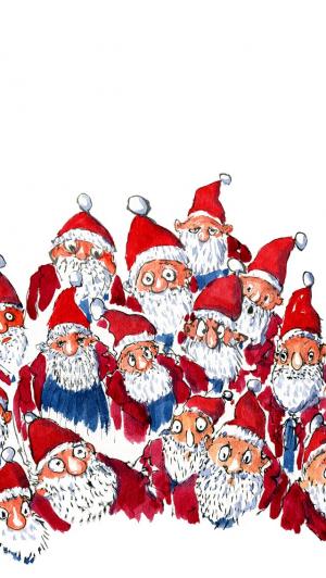 圣诞圣诞老人插图iPhone 5壁纸