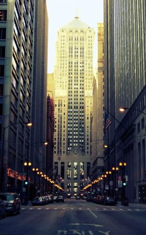 芝加哥地面视图街道iPhone 6加高清壁纸