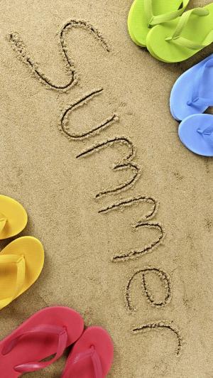 夏季沙滩拖鞋iPhone 5壁纸