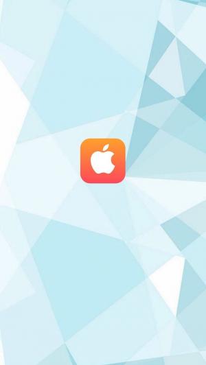 iOS8浅蓝色三角形苹果徽标iPhone 5壁纸