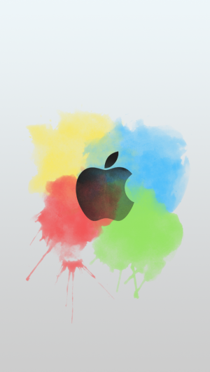 油漆刷颜色飞溅苹果商标光iPhone 5壁纸