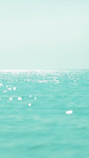 平静的海洋地平线闪亮的波浪iPhone 5壁纸