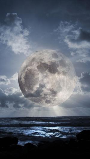 海上超级月亮iPhone 6 Plus高清壁纸