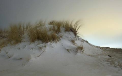 在荷兰Mac墙纸勾子的雪沙丘