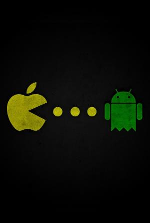 苹果Pacman吃Android的iPhone壁纸