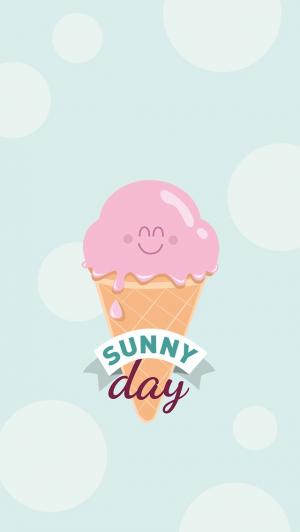 阳光明媚的日子冰淇淋图iPhone SE墙纸