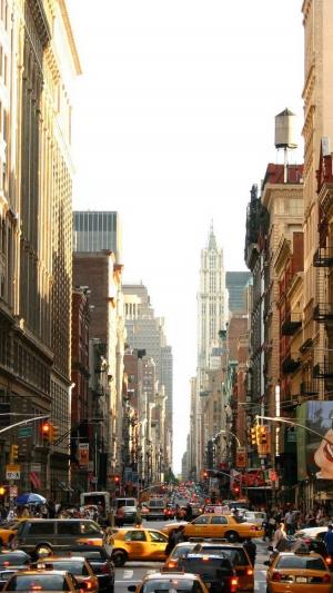 曼哈顿繁忙的街道iPhone 6壁纸