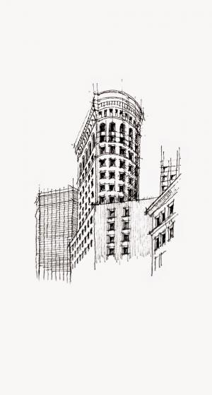 熨斗大厦纽约剪影iPhone 6加高清壁纸