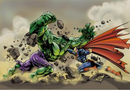 绿巨人vs超人壁纸