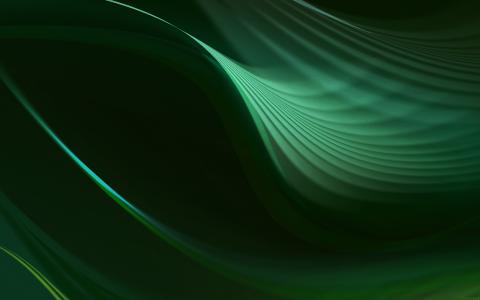 波，抽象，绿色，模式