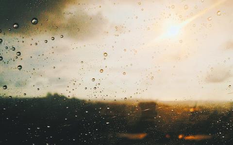 雨，窗，天，阳光，背景虚化