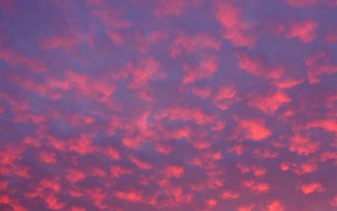 云，天空，夕阳，模式，红