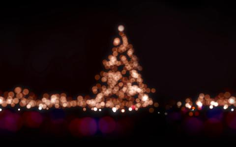 圣诞节，灯光，背景虚化，爱，黑暗，晚上