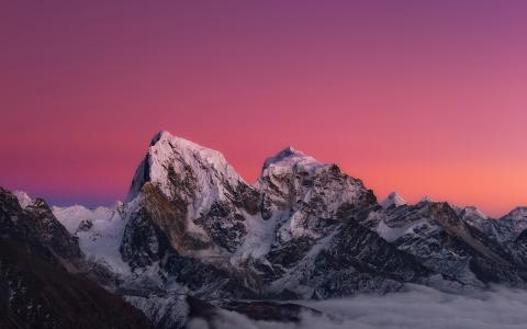 喜马拉雅山，日落，山，艺术