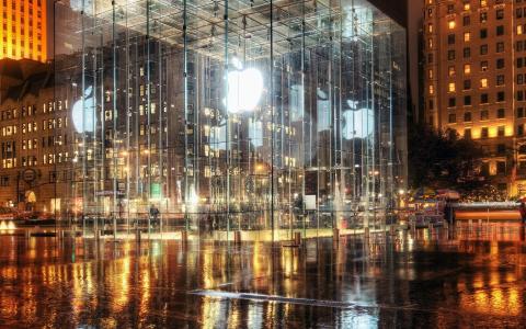 下雨，苹果，商店，纽约