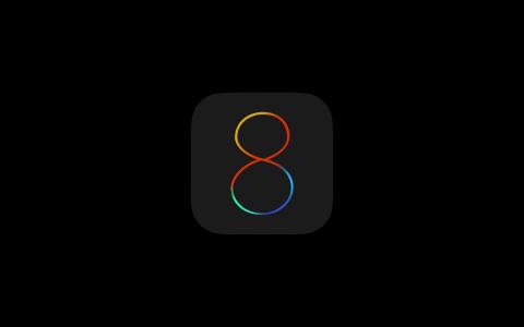 苹果，iOS8上，黑，徽标