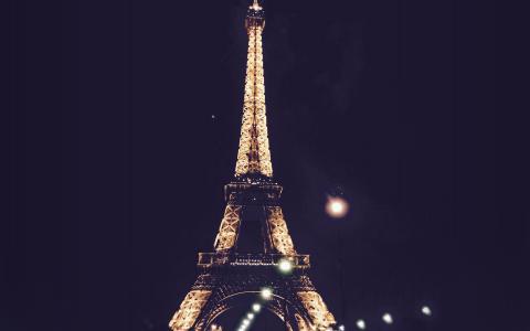 巴黎，城市，艺术，晚上，法国，埃菲尔铁塔，塔