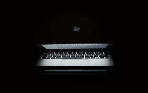 苹果，黑暗，的MacBook，笔记本电脑，艺术，例证