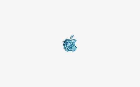 苹果，徽标，水，白，蓝，艺术，例证