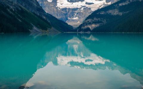 加拿大，湖，路易丝，绿，水，性质