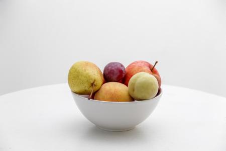 碗，食物，水果，多汁，苹果，梨，葡萄