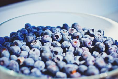 蓝莓，水果，碗，健康，食品