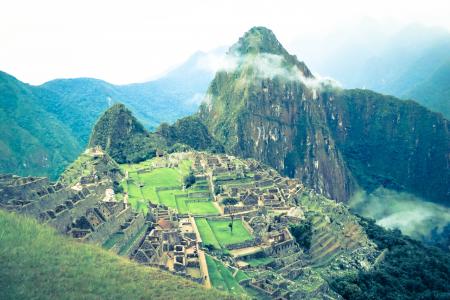 马丘比丘，秘鲁，景观，自然，绿色，草，山，峰，山谷，丘陵，树木