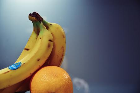 香蕉，橙，水果，食品，健康