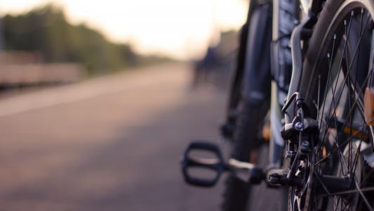 自行车，车轮，齿轮，旅行，健身，道路，户外，体育，散景，模糊，钢，刹车，踏板