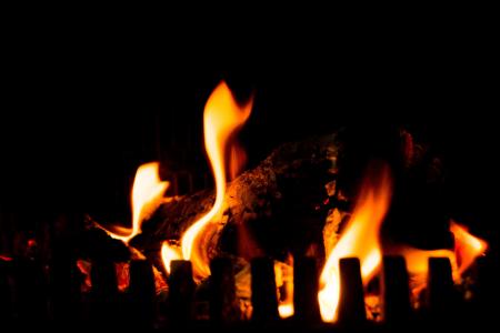 壁炉，木材，燃烧，火焰
