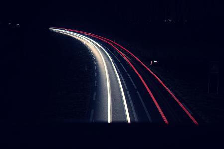 长时间曝光，汽车，交通，摄影，黑暗，夜晚，城市，城市，灯，高速公路，道路