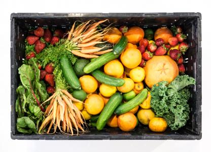 水果，蔬菜，框，健康，食品，草莓，黄瓜，橘子，生菜，羽衣甘蓝，胡萝卜