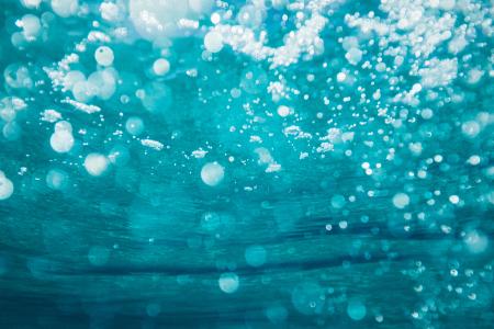 气泡，水下，水，海洋，海，蓝色，散景
