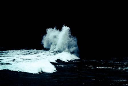 自然，水，崩溃，波浪，海洋，蓝色，海，黑色，黑暗