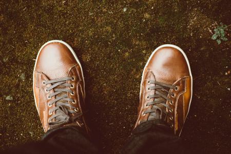 棕色，皮革，鞋子，鞋子，旅行，男人