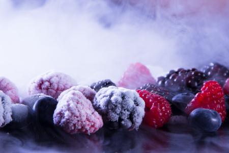 冷冻，黑莓，覆盆子，水果，健康，食品，蒸汽