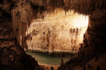 洞穴，地下，河流，水，隧道，光