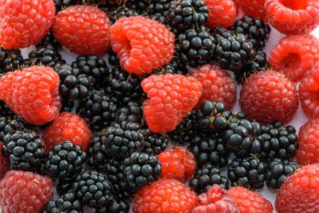 黑莓，覆盆子，浆果，水果，维生素，食品，健康